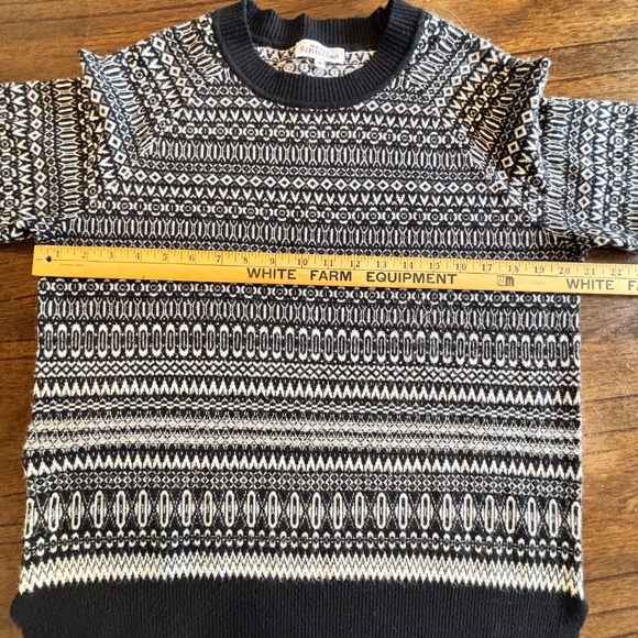 Northern Reflections super soft crew neck sweater black and white pattern size M - Picture 14 of 16